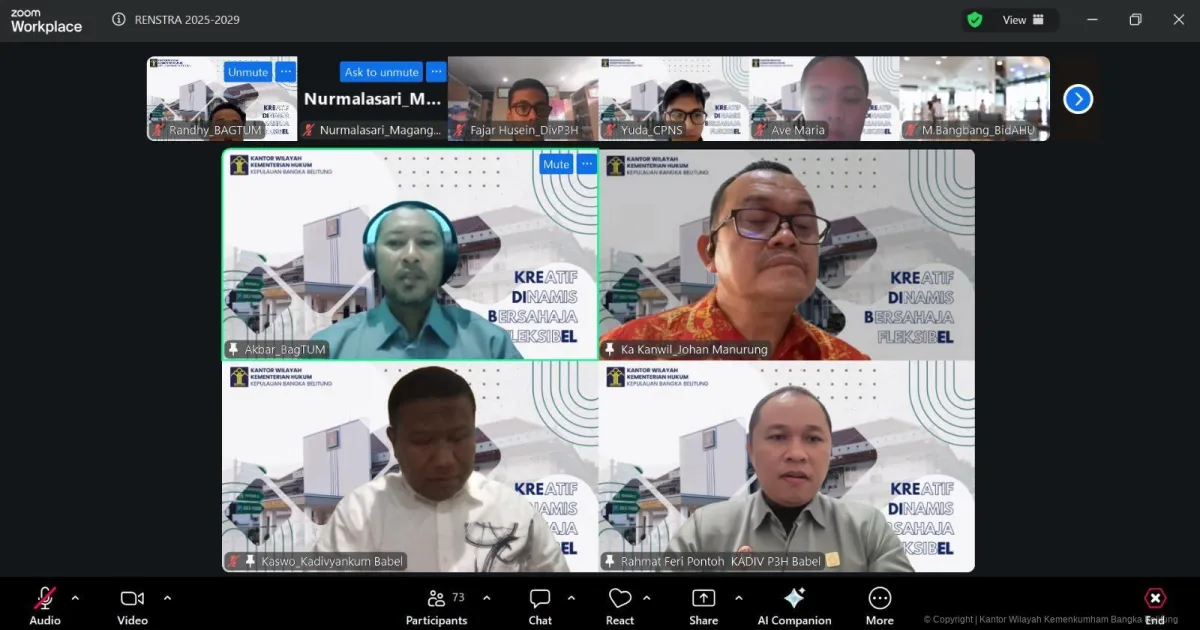 Sosialisasi Rencana Strategis Kemenkum Babel 2025–2029: Memperkuat Kebijakan dan Kinerja Organisasi