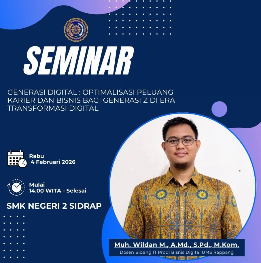 Dosen UMS Rappang Berikan Seminar Digital untuk Siswa SMK