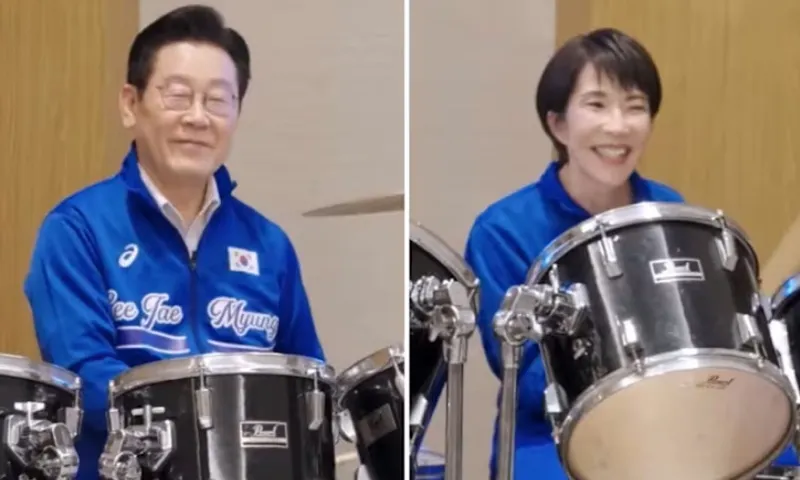 Video Viral, Pemimpin Jepang-Korea Selatan Main Drum Iringi K-Pop di Sela KTT Nara