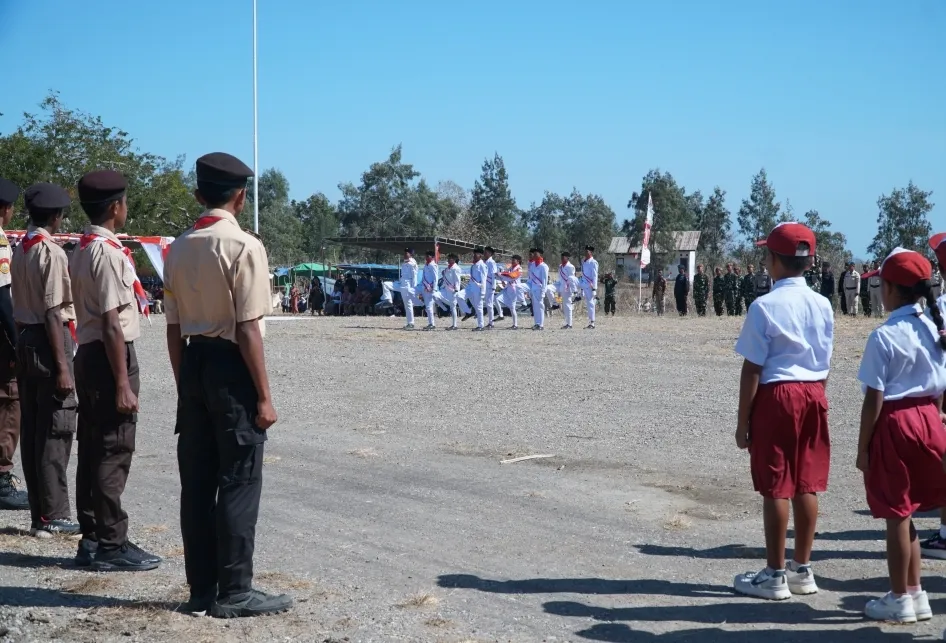 Upacara HUT Ke-80 RI di PLBN Napan
