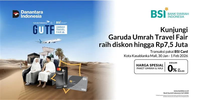Garuda Indonesia Umrah Travel Fair 2026 Hadir di Tiga Kota, Tawarkan Promo dengan BSI Card