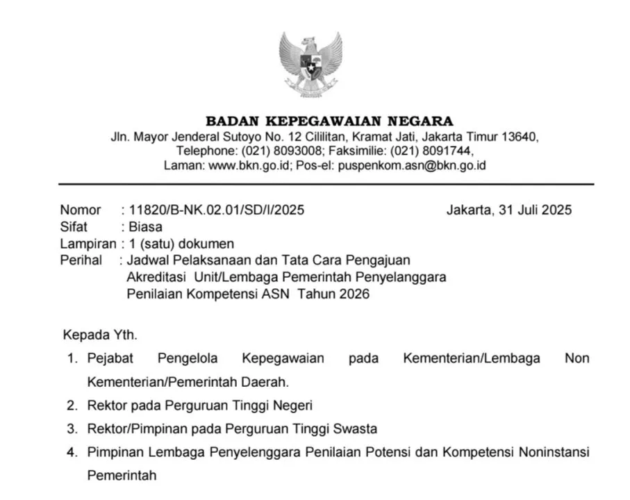 Panduan Akreditasi Penilaian Kompetensi ASN 2026