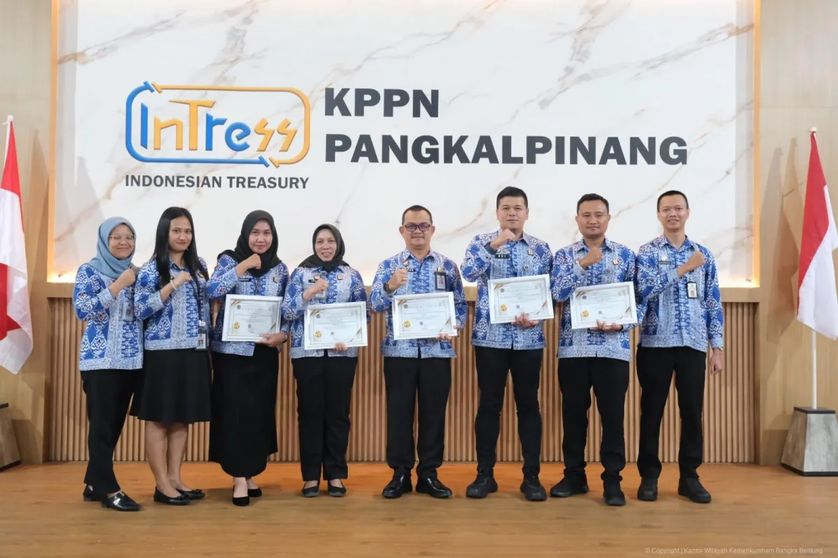 Kanwil Kemenkum Babel Raih 5 Penghargaan IKPA Terbaik dari KPPN Pangkalpinang