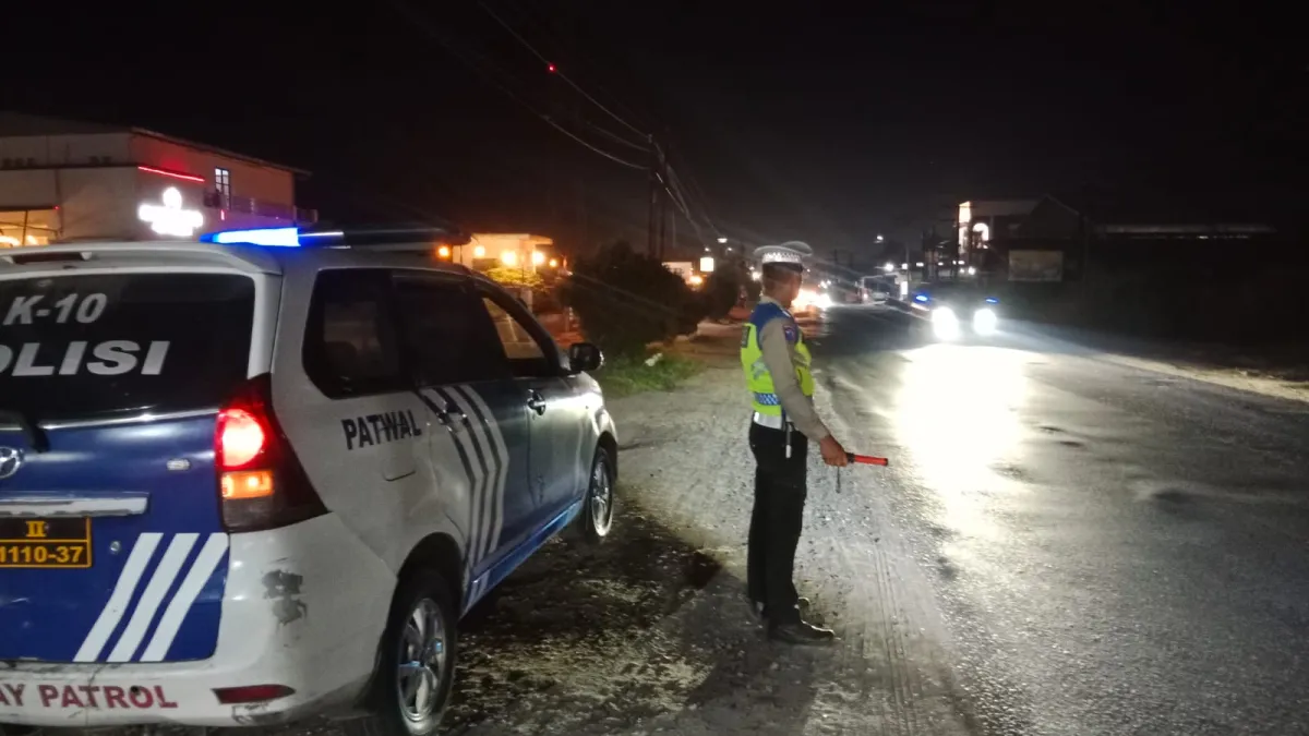 Patroli Blue Light Sat Lantas Polres Batu Bara Jaga Keamanan Jalinsum Indrapura