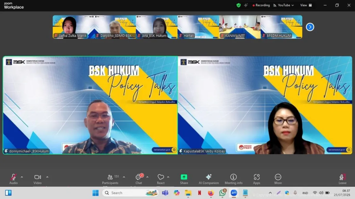 BSK Hukum dan BPSDM Gelar Policy Talks untuk Dorong Implementasi Rekomendasi Kebijakan
