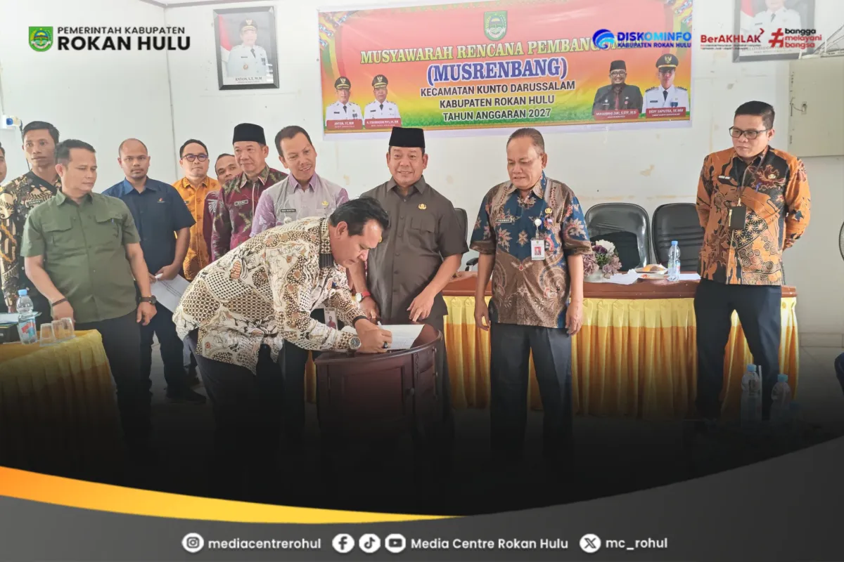 Wabup Syafaruddin Poti Hadiri Musrenbang Kecamatan Kunto Darussalam di Rohul
