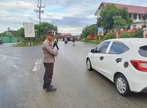 Polsek Melak Patroli Dini Hari di Bank Kaltimtara untuk Perketat Keamanan Obyek Vital