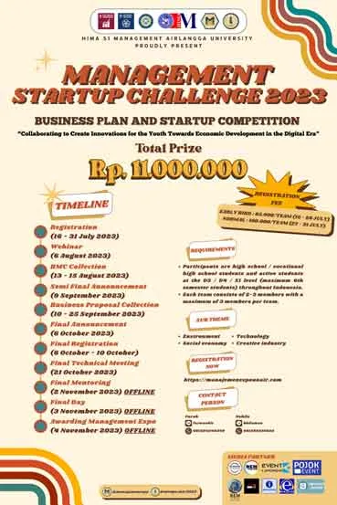 Management Startup Challenge 2023 Dorong Inovasi dan Kewirausahaan Digital bagi Generasi Muda