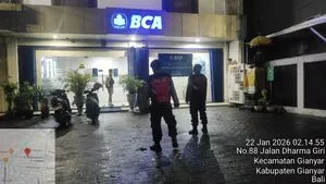 Patroli Sat Samapta Polres Gianyar Jaga Keamanan Perbankan dan ATM di Malam Hari