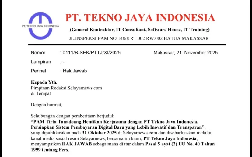 PT Tekno Jaya Indonesia Klarifikasi Pemberitaan Penghentian Kerja Sama
