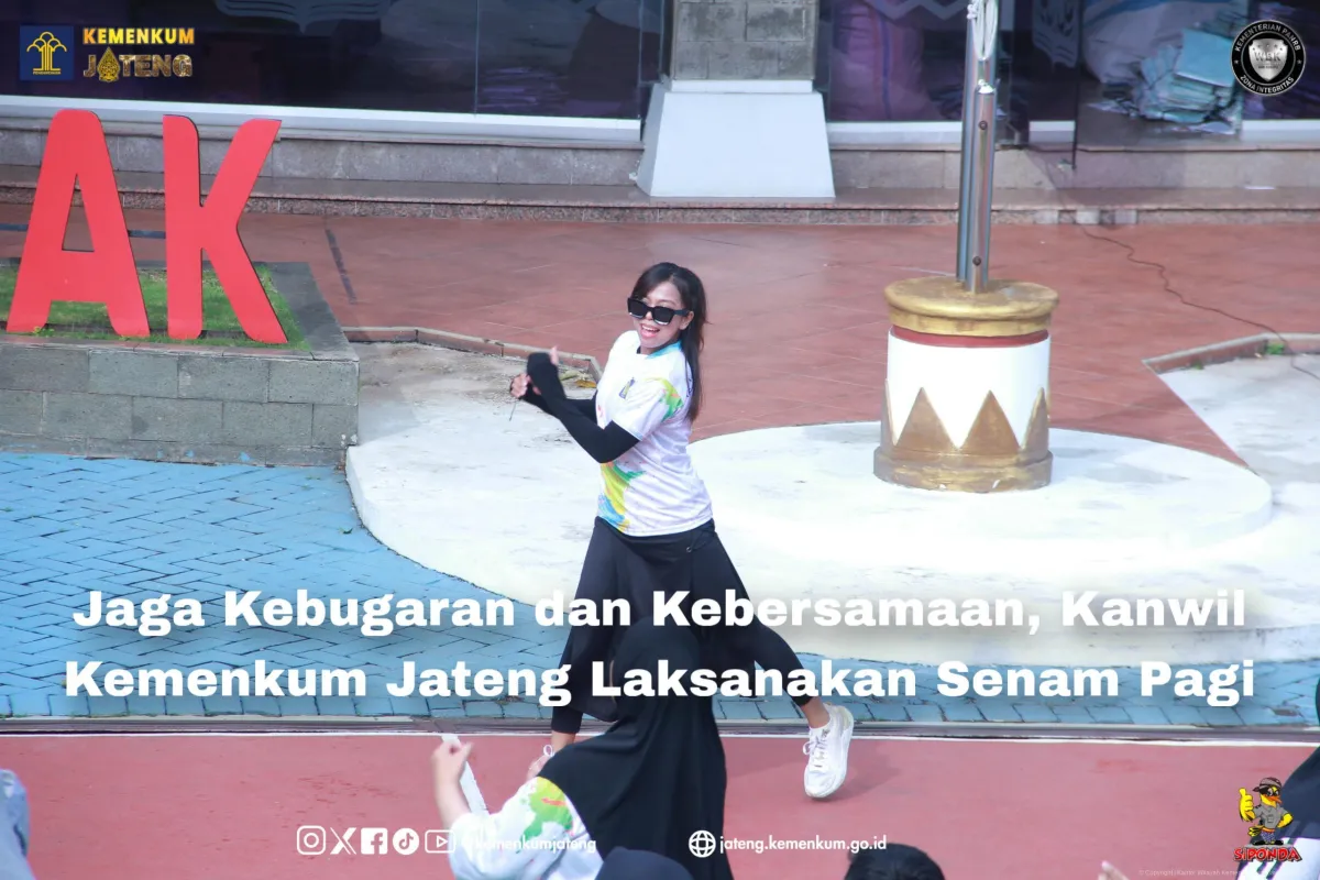Senam Pagi Kanwil Kemenkum Jateng Tingkatkan Kebugaran dan Kebersamaan