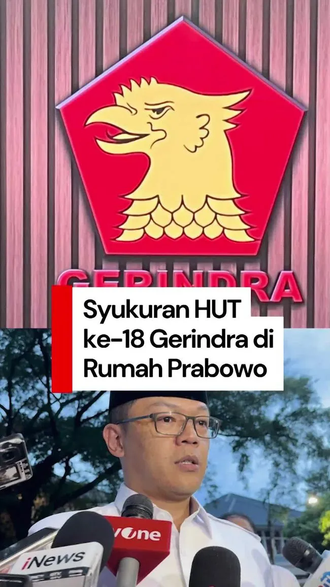 Gerindra Rayakan HUT ke-18 di Kediaman Prabowo
