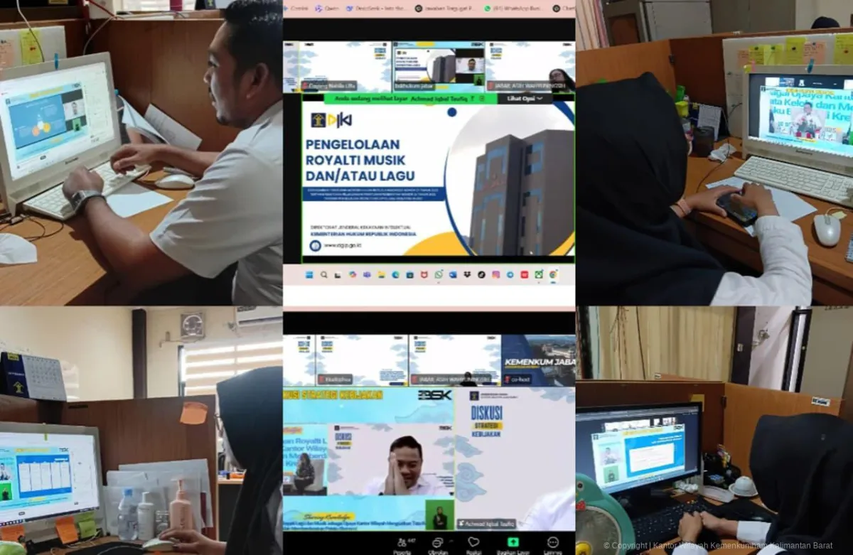 Diskusi Kebijakan Hukum Pengelolaan Royalti Musik diikuti Kanwil Kemenkum Kalbar