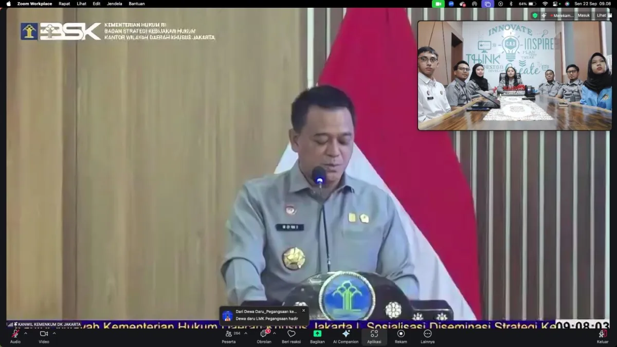 Kanwil Kemenkum Sumsel Ikuti Diskusi Kebijakan Standar Layanan Bantuan Hukum