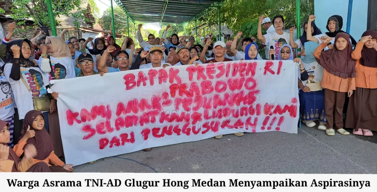 Forum Warga Peduli Asrama TNI-AD Glugur Hong Medan Serukan Keadilan