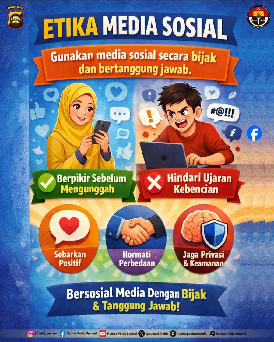 Polda Sumsel Ajak Masyarakat Bijak Bermedia Sosial untuk Lingkungan Digital Aman