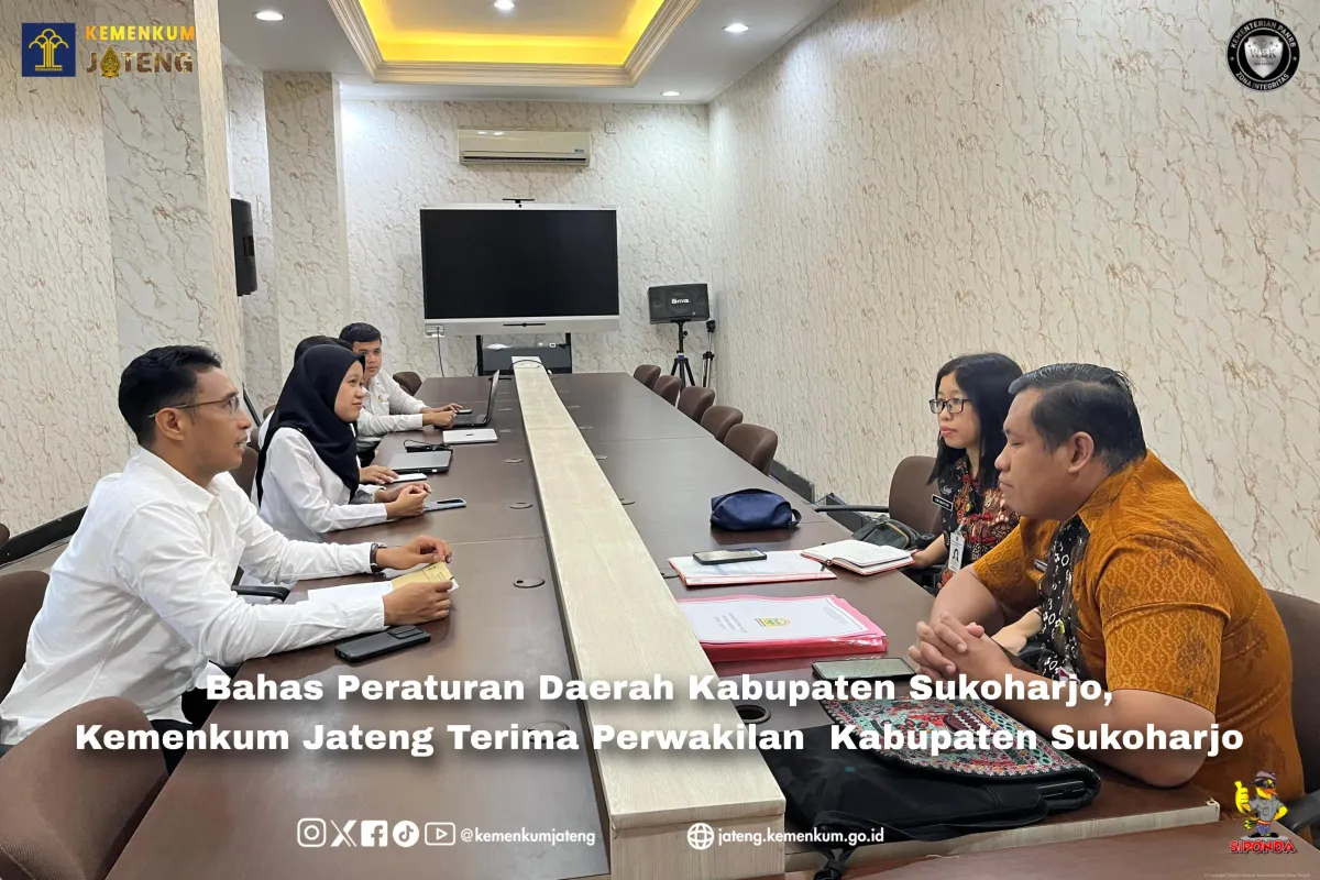 Kemenkum Jateng Diskusikan Evaluasi Perda PDAM Tirta Makmur Sukoharjo