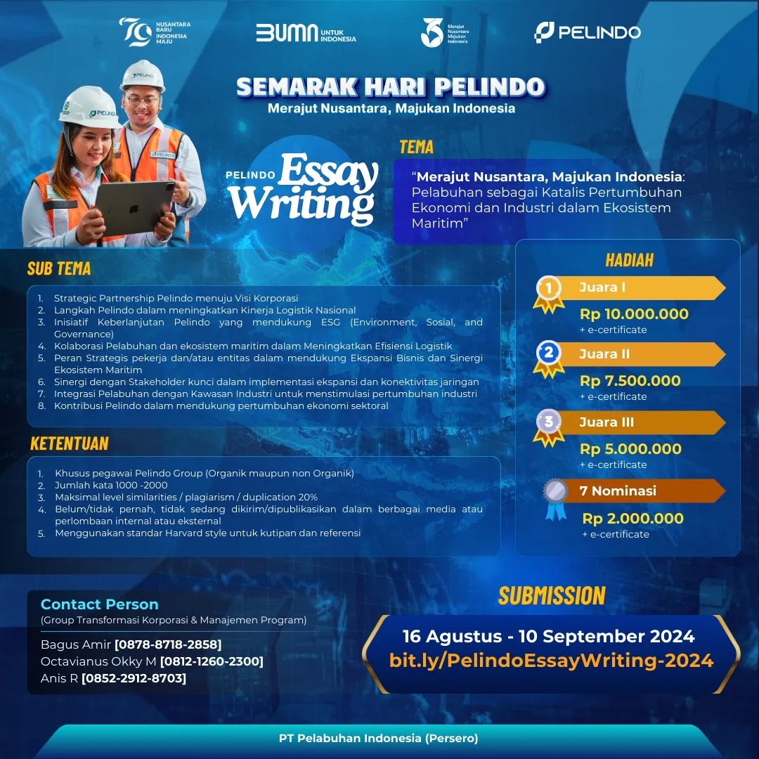 Kompetisi Menulis Esai Pelindo Meriahkan Hari Pelindo 2024