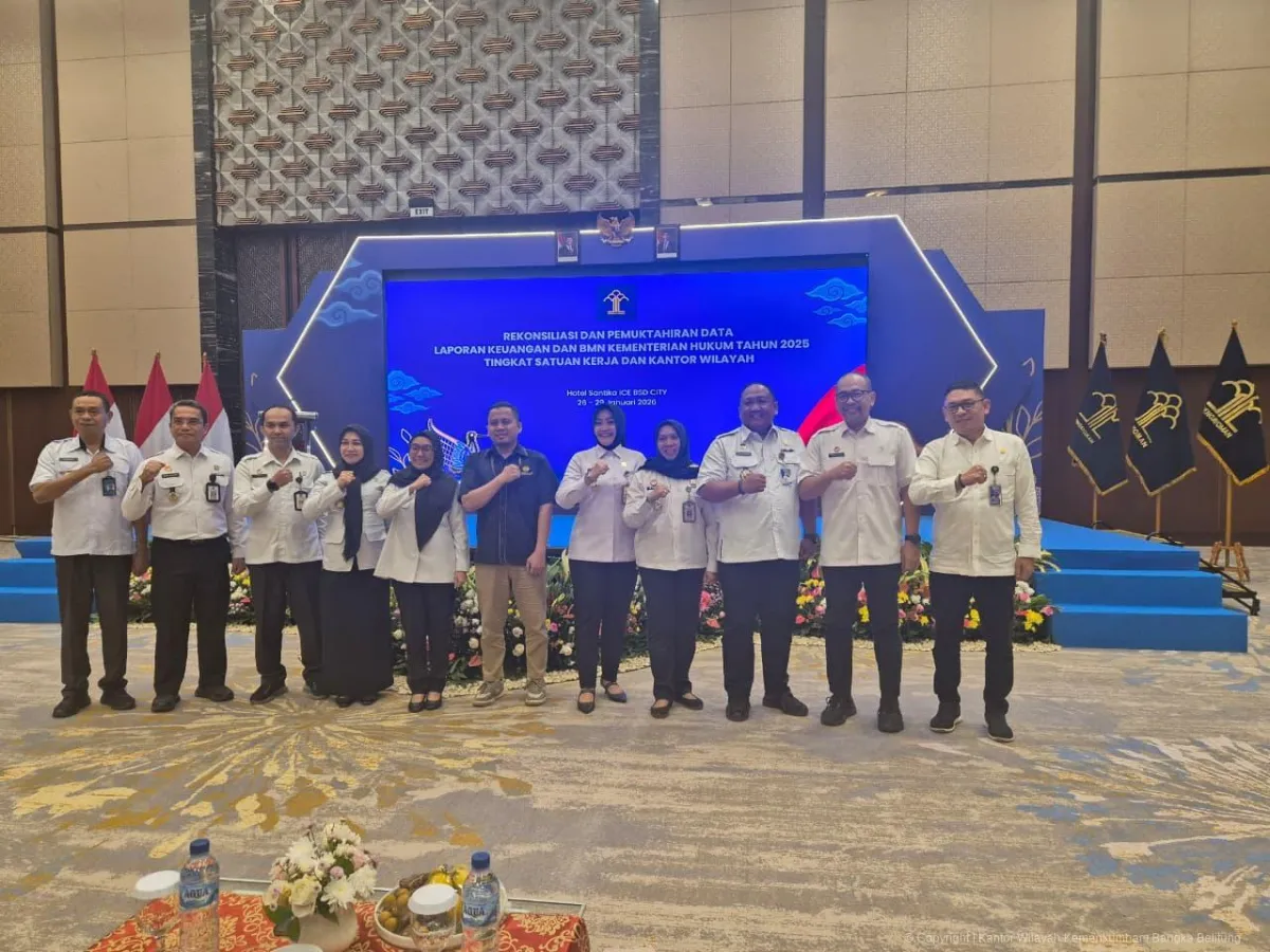 Kanwil Kemenkum Babel Tutup Rekonsiliasi dan Pemutakhiran Data Laporan Keuangan-BMN 2025