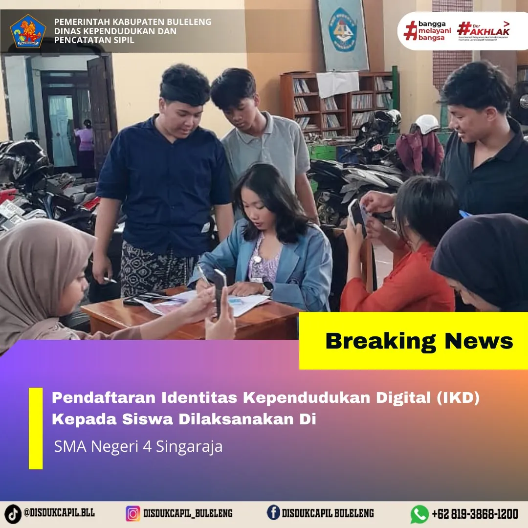 Pendaftaran Identitas Kependudukan Digital di SMA Negeri 4 Singaraja