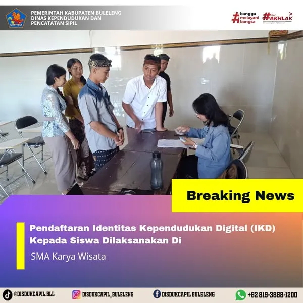 Pendaftaran Identitas Kependudukan Digital di SMA Karya Wisata