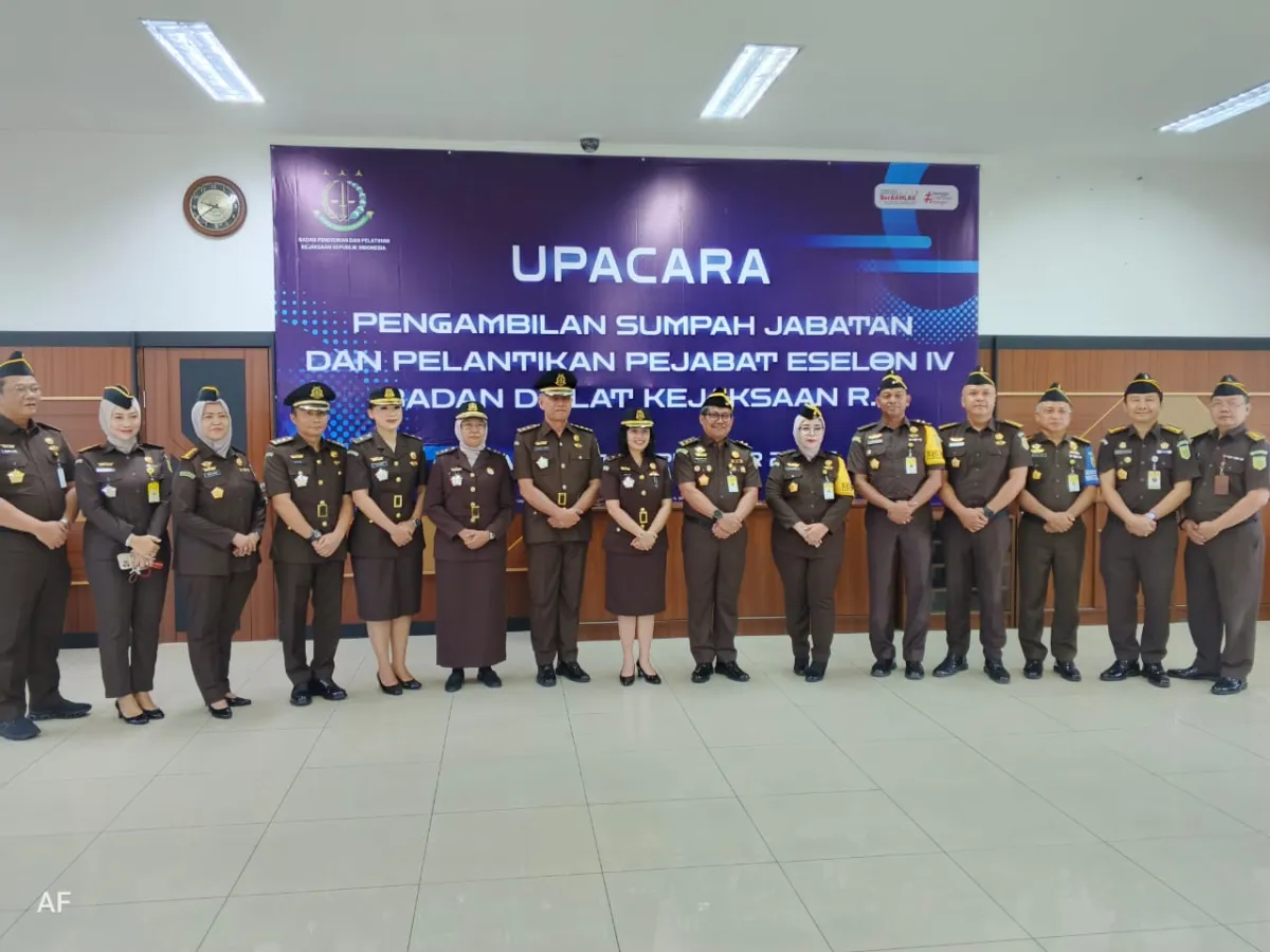 Badiklat Kejaksaan RI Lantik 5 Pejabat Eselon IV, Sesbadiklat Tekankan Penguatan SDM Adhyaksa
