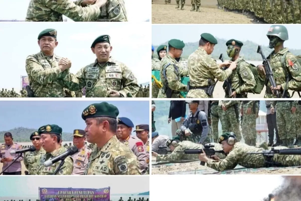 Kapolri Terima Brevet Kehormatan Cakra dari Pangkostrad Usai Penutupan Latihan Standardisasi Kostrad