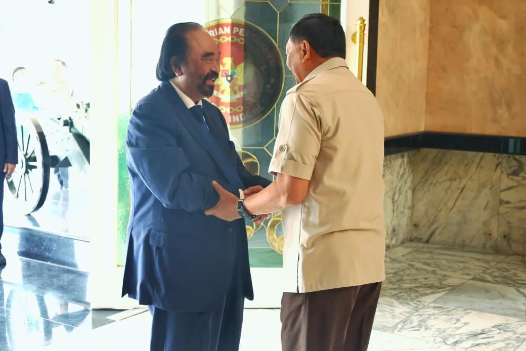 Menhan Sjafrie Terima Silaturahmi Surya Paloh di Kemhan, Bahas Penguatan Ketahanan Nasional