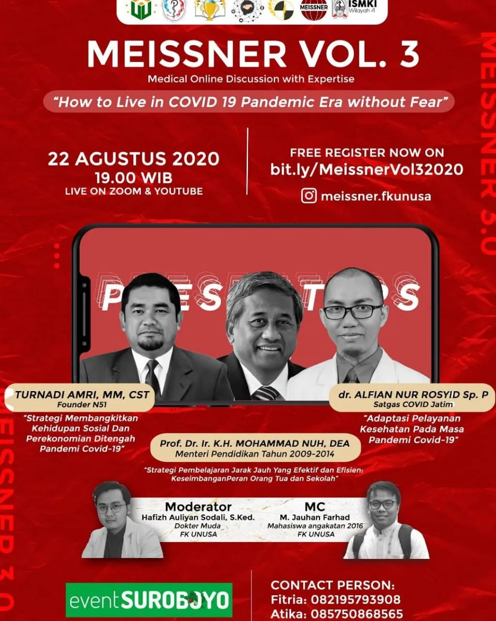 BEM FK Unusa Gelar Webinar Meissner Vol 3, Bahas Ekonomi, Pendidikan, dan Kesehatan di Masa Pandemi
