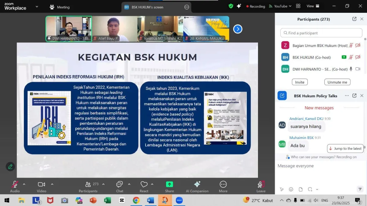 Kanwil Kemenkum Banten Ikuti Policy Talks BSK untuk Perkuat Kompetensi Analis Kebijakan