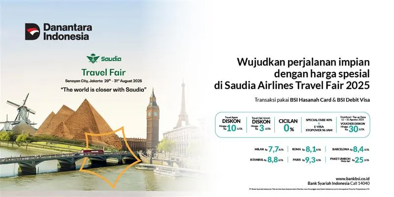 Promo Diskon BSI Card di Saudia Airlines Travel Fair 2025
