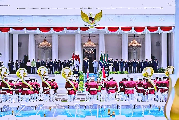 Menhan Dampingi Presiden Prabowo Sambut Presiden Afrika Selatan