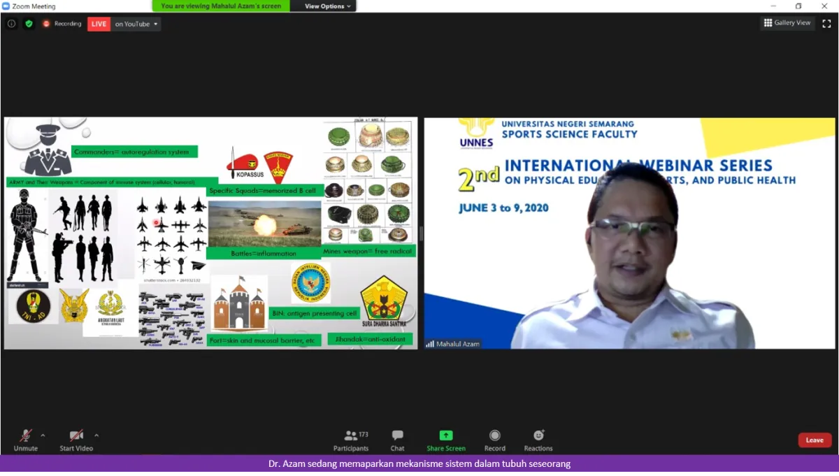 Webinar FIK UNNES: Dr. Azam Paparkan 7 Pilar Meningkatkan Imunitas Selama Stay at Home