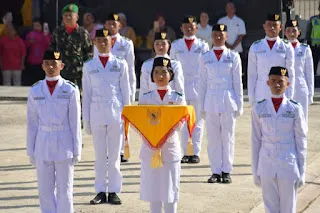 Paskibraka Kota Gunungsitoli Berhasil Kibarkan Bendera Merah Putih pada Hari Kemerdekaan