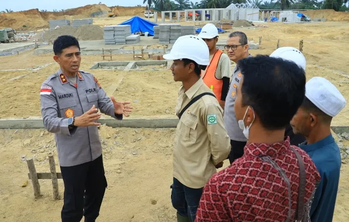 Kapolda Aceh Tinjau Progres Pembangunan Huntap Polri di Aceh Tamiang