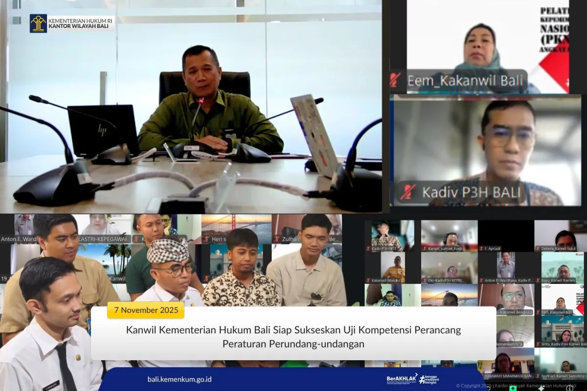 Kanwil Kemenkumham Bali Siapkan Uji Kompetensi Perancang Peraturan Perundang-undangan