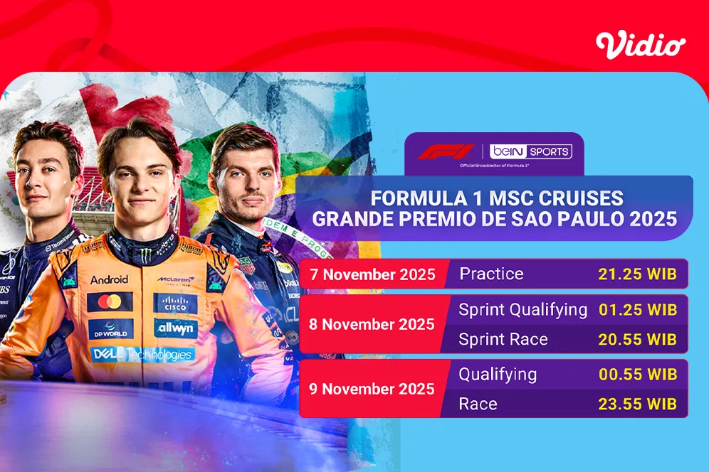Saksikan F1 GP Sao Paulo 2025 Secara Eksklusif di Vidio
