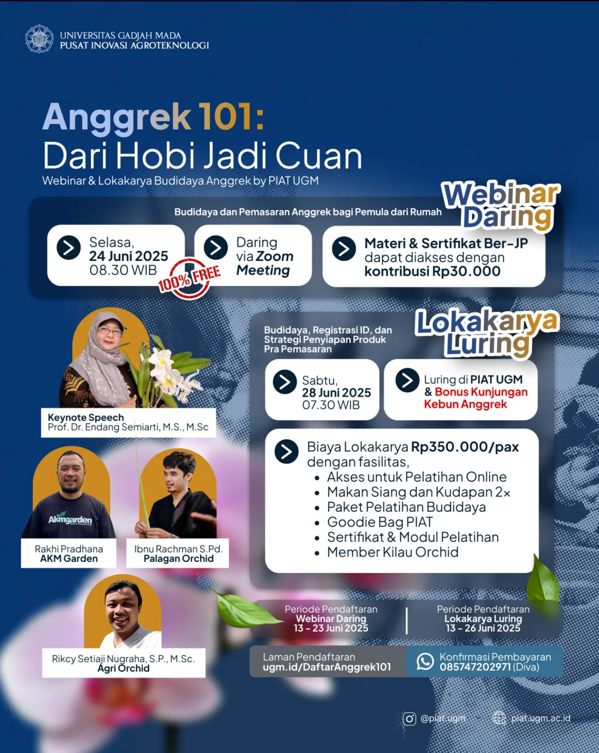 PIAT UGM Gelar Webinar dan Lokakarya Anggrek 101: Dari Hobi Jadi Cuan, 24–28 Juni 2025