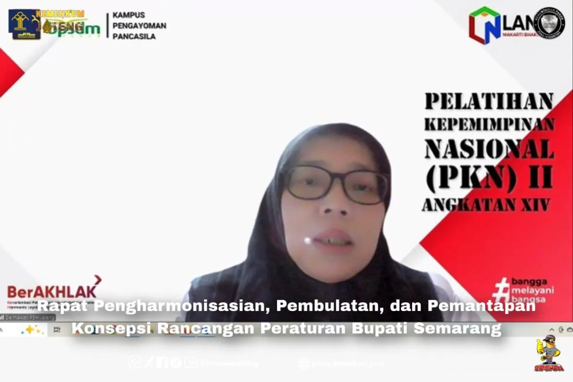 Rapat Harmonisasi 12 Rancangan Peraturan Bupati Semarang Dilaksanakan Secara Daring