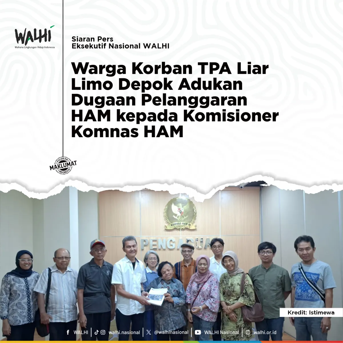 Warga Limo Depok Laporkan Dugaan Pelanggaran HAM Terkait TPA Liar kepada Komnas HAM