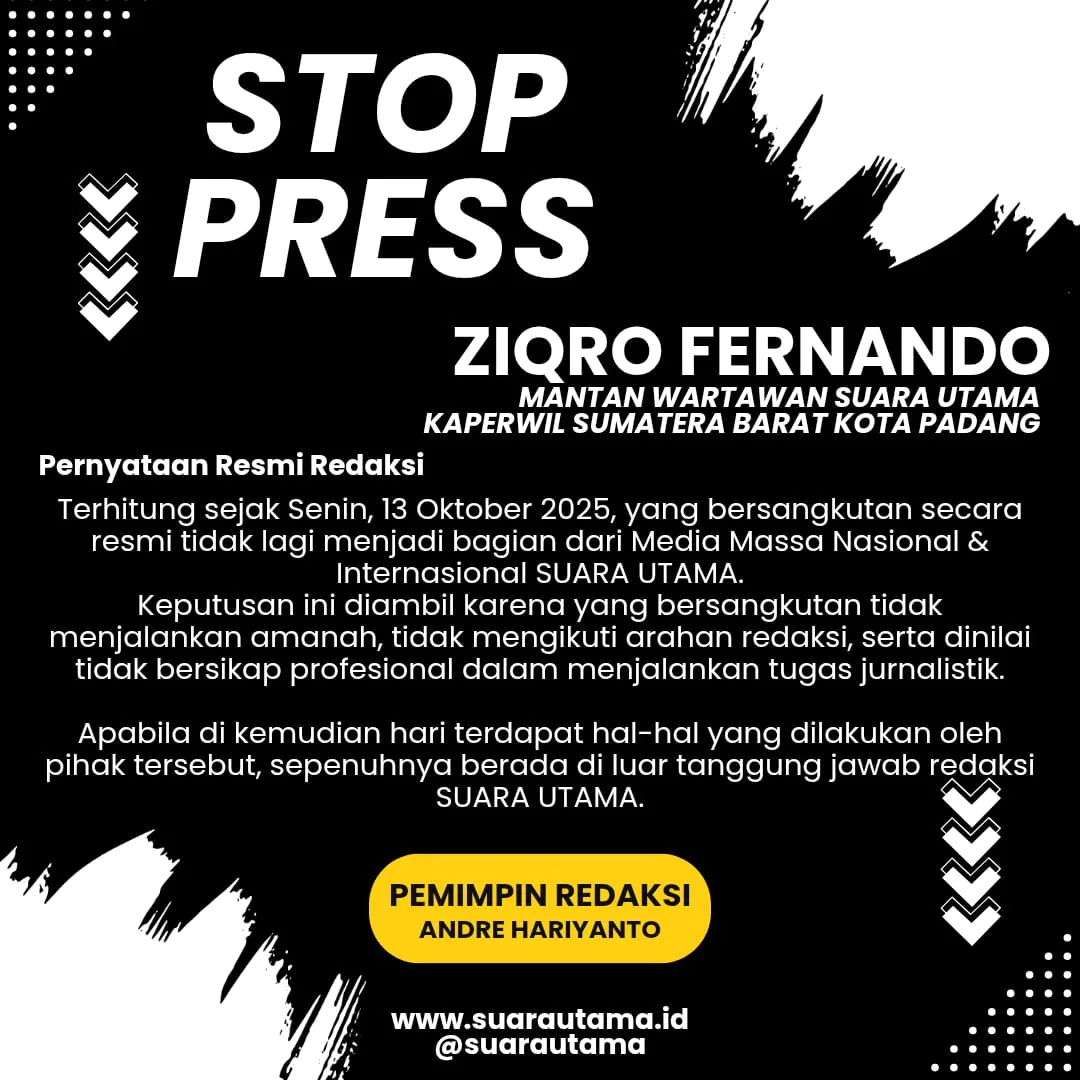 Ziqro Fernando Diberhentikan dari Suara Utama karena Tidak Amanah