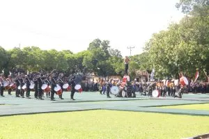 Drum Band Polda Gorontalo Tampil Memukau di Peringatan Hari Bhayangkara ke-79