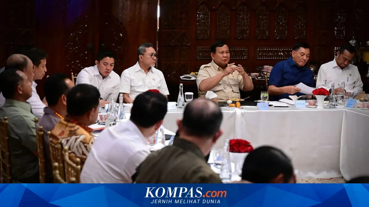 Usai Lawatan ke Empat Negara, Prabowo Gelar Rapat dengan Sejumlah Menteri di Kertanegara