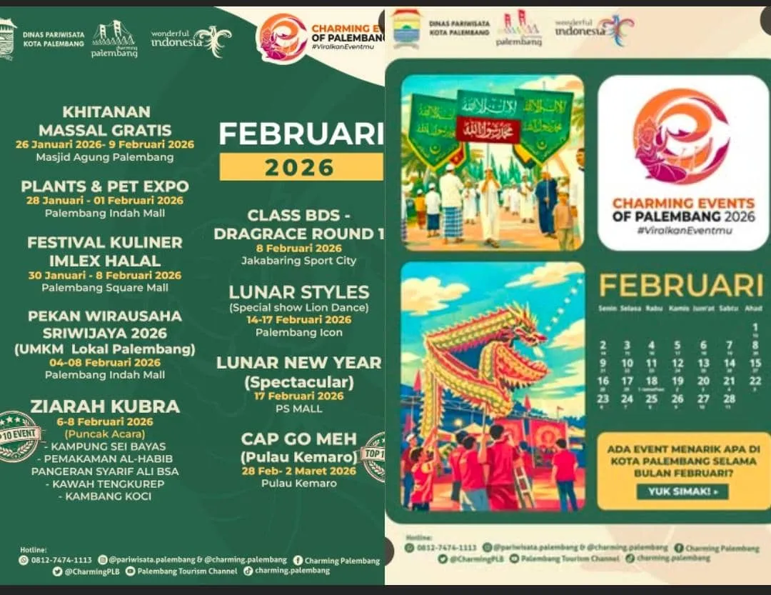 Agenda Event Palembang Februari 2026: Festival Kuliner Imlek, Ziarah Kubro, hingga Cap Go Meh