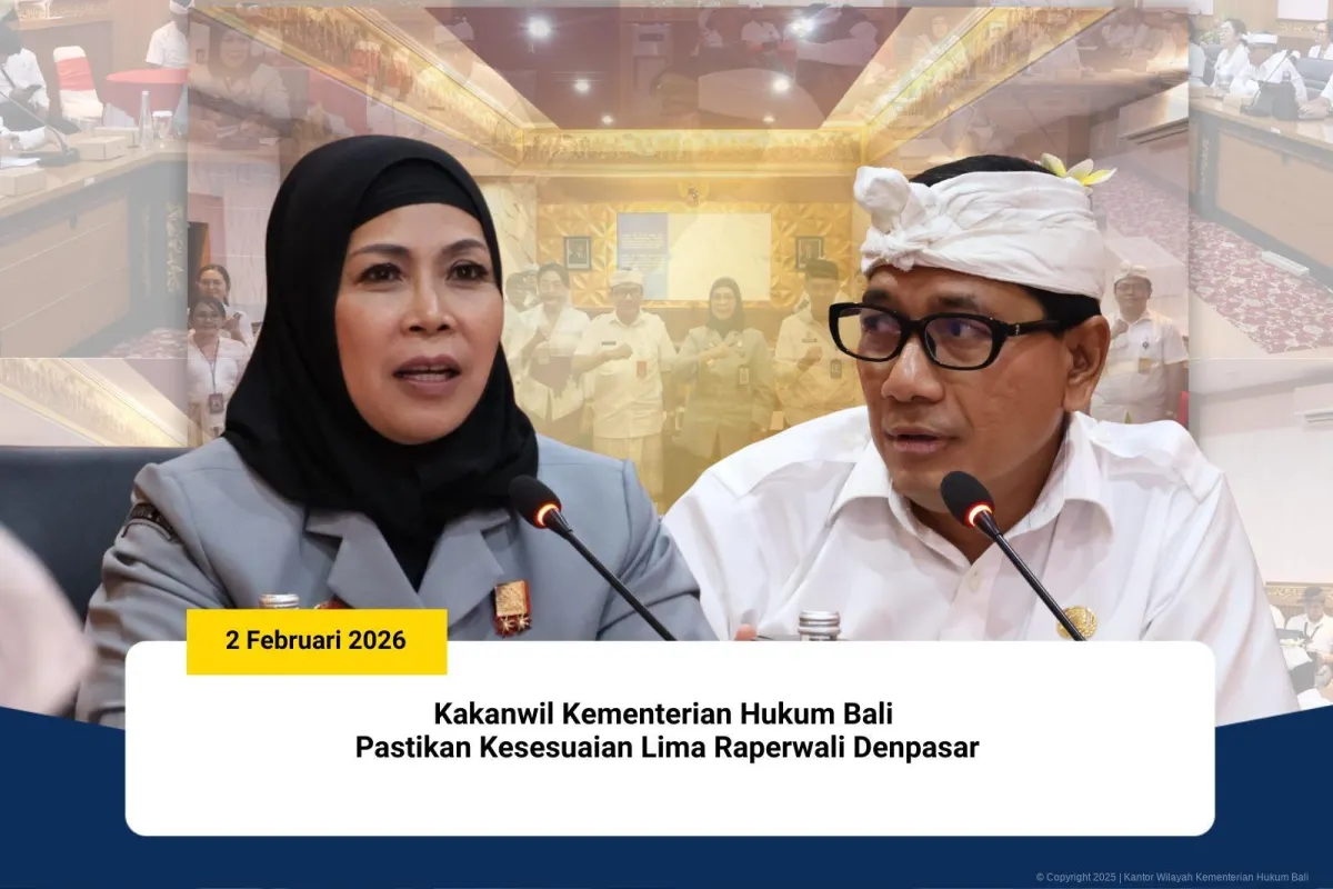 Kanwil Kemenkum Bali Harmonisasi Lima Raperwali Denpasar untuk Perkuat Kepastian Hukum