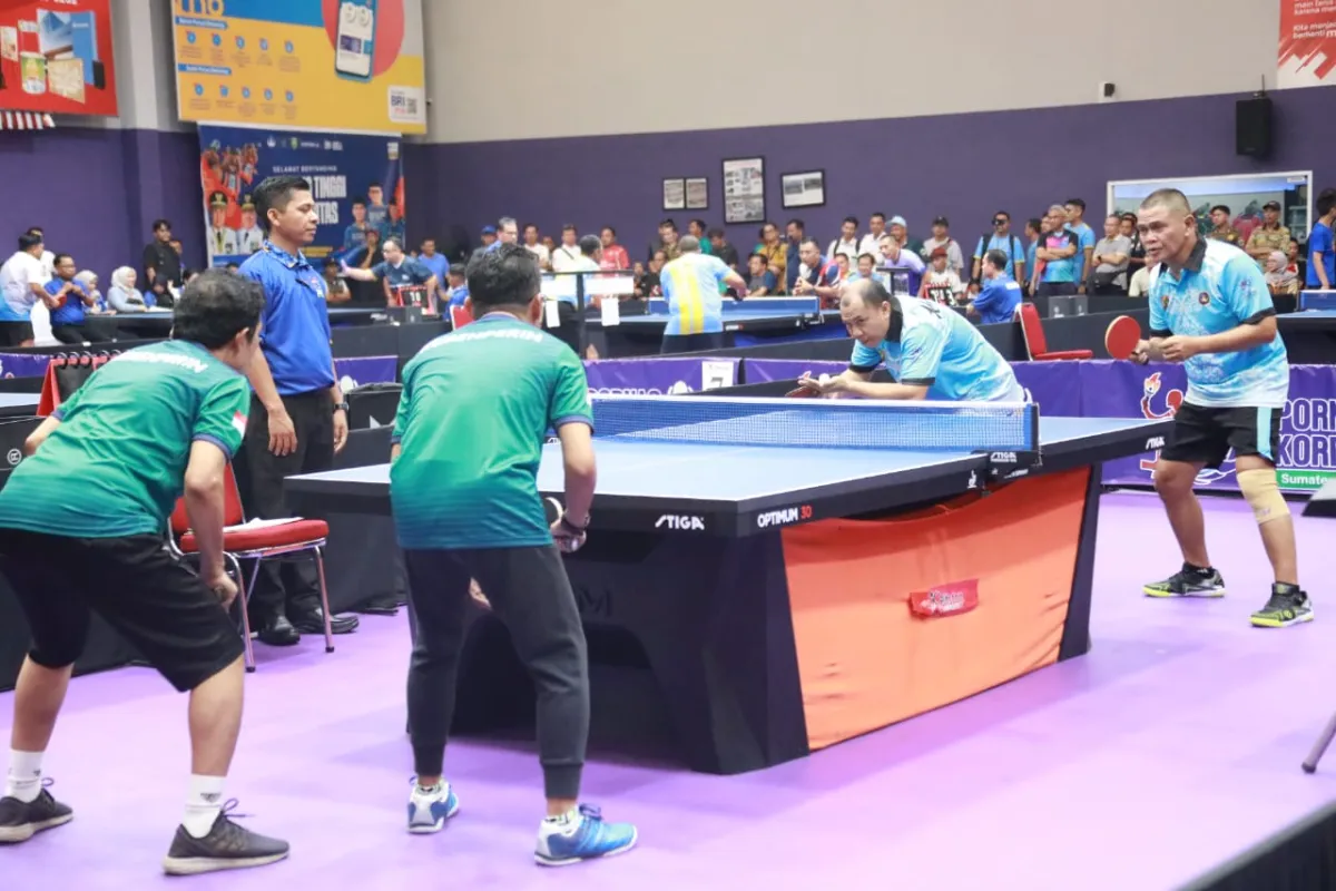 Tim Tenis Meja Kalteng Melaju ke 16 Besar PORNAS Korpri 2025