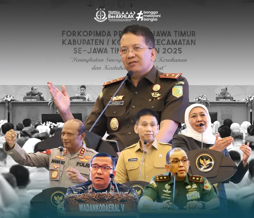 Kajati Jatim Kuntadi Paparkan Strategi 4 Pilar Kejaksaan di Rakor Kerukunan dan Kamtibmas Jatim