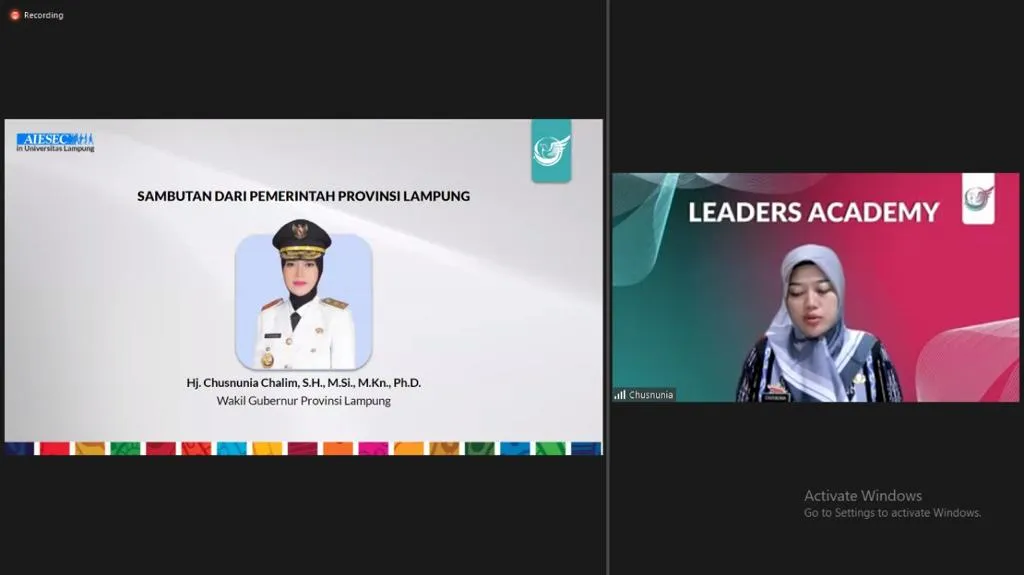 Wagub Chusnunia Dorong AIESEC Unila Peka Isu Global dan Perkuat Visi Kepemimpinan