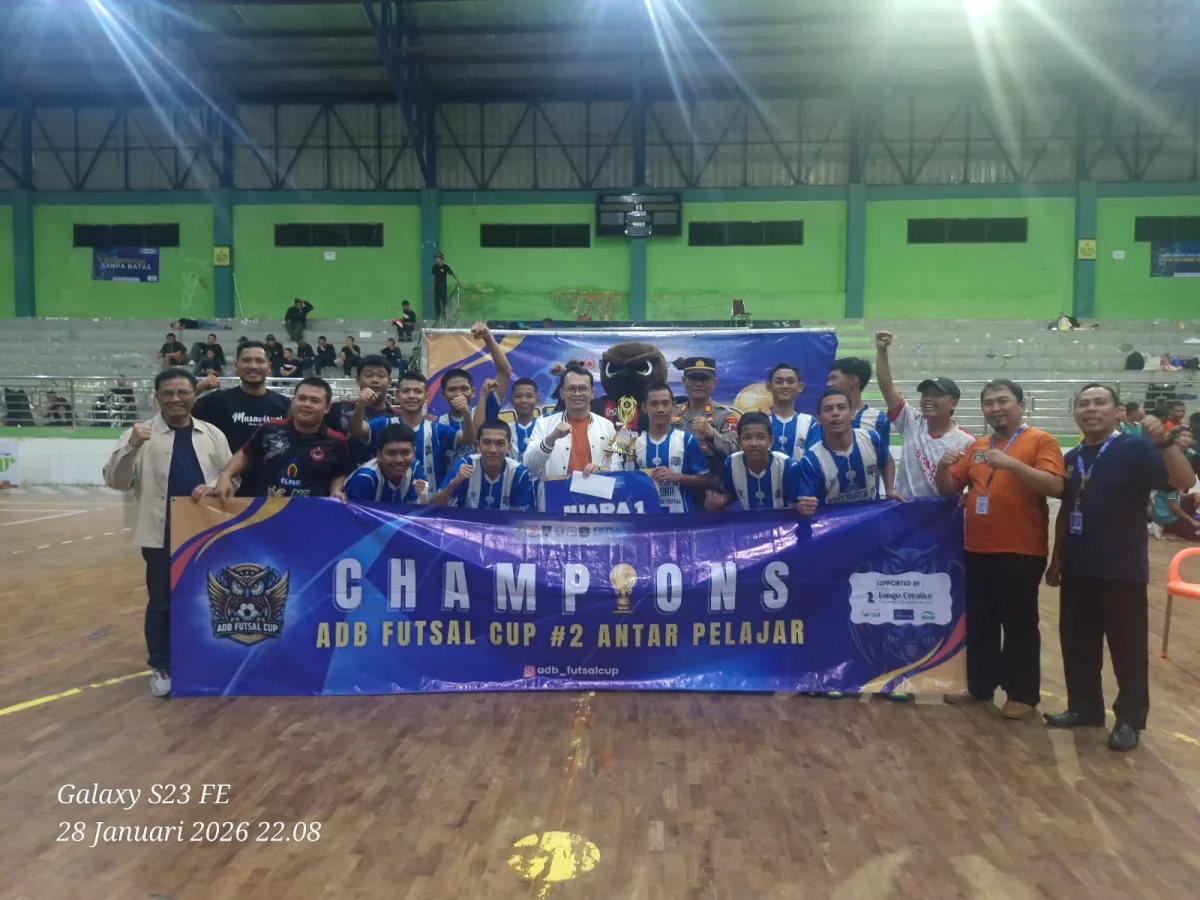 Sekda Tegal Resmi Tutup Turnamen Futsal ADB Cup II HUT ke-47 SMKN 1 Adiwerna