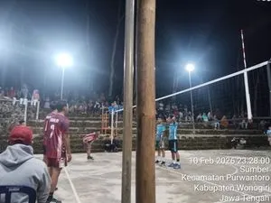 Polsek Purwantoro Amankan Turnamen Voli U-25 di Wonogiri